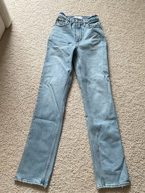 Abercrombie & Fitch Women's Light Blue Straight Leg Jeans
